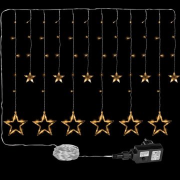 Vánoční dekorace - svítící hvězdy - 150 LED teple bílá Vánoční dekorace - svítící hvězdy - 150 LED teple bílá