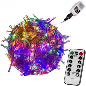 VOLTRONIC Vánoční řetěz 60 m, 600 LED, barevný, ovladač