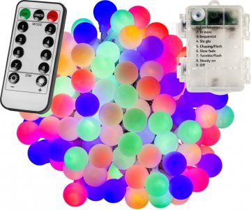 Párty LED osvětlení 10 m - barevné 100diod - BATERIE ovladač Párty LED osvětlení 10 m - barevné 100diod - BATERIE ovladač