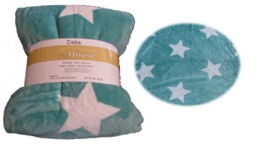 Deka z mikrovlákna 150 x 200 cm - STARS MINT Deka z mikrovlákna 150 x 200 cm - STARS MINT