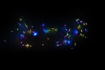 Vánoční LED stříbrný drát - 40 LED, barevný