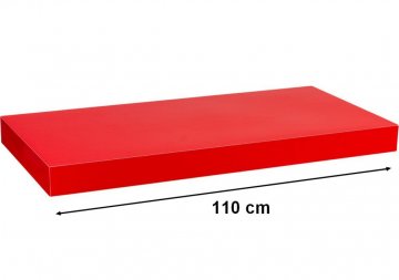 Stilista nástěnná police Volato, 110 cm, lesklá červená
