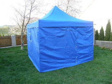 Zahradní párty stan DELUXE nůžkový + boční stěny - 3 x 3 m modrá Zahradní párty stan DELUXE nůžkový + boční stěny - 3 x 3 m modrá