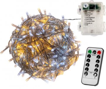 Vánoční osvětlení 10m - teple/studeně bílé 100LED na BATERIE Vánoční osvětlení 10m - teple/studeně bílé 100LED na BATERIE