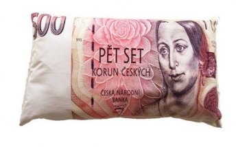 Dekorační polštář bankovka - 500 Kč Dekorační polštář bankovka - 500 Kč