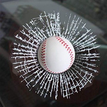 3D Samolepka - rozbité sklo - Baseballový míček 3D Samolepka - rozbité sklo - Baseballový míček