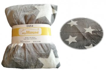 Deka z mikrovlákna 150 x 200 cm - STARS GREY Deka z mikrovlákna 150 x 200 cm - STARS GREY