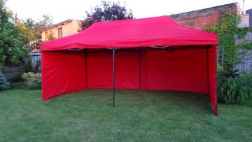 Zahradní párty stan DELUXE nůžkový + boční stěny - 3 x 6 m červená Zahradní párty stan DELUXE nůžkový + boční stěny - 3 x 6 m červená