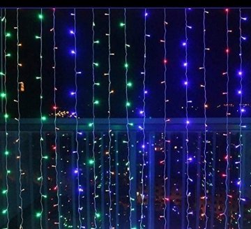 Vánoční osvětlení - světelný závěs - 3x3 m barevná 300 LED Vánoční osvětlení - světelný závěs - 3x3 m barevná 300 LED