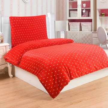 Mikroplyšové ložní prádlo POLKA RED Mikroplyšové ložní prádlo POLKA RED