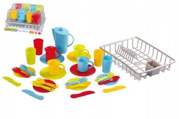 Nádobí s odkapávačem plast 30ks v blistru 29x15x24cm 24m+ Nádobí s odkapávačem plast 30ks v blistru 29x15x24cm 24m+